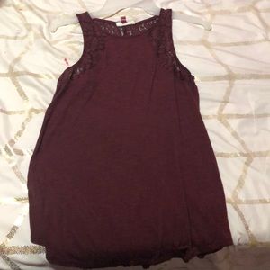 Maroon lace tank top